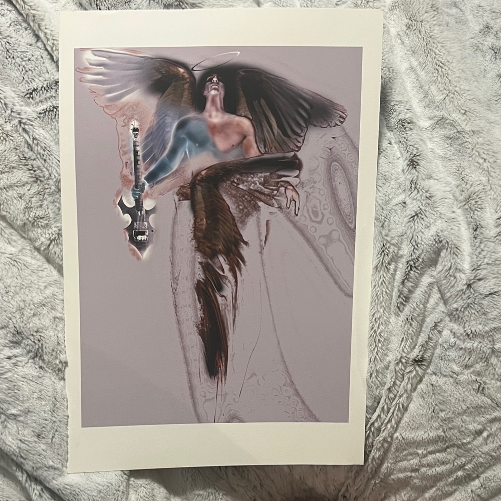 Rockstar Angel with Guitar Art Print